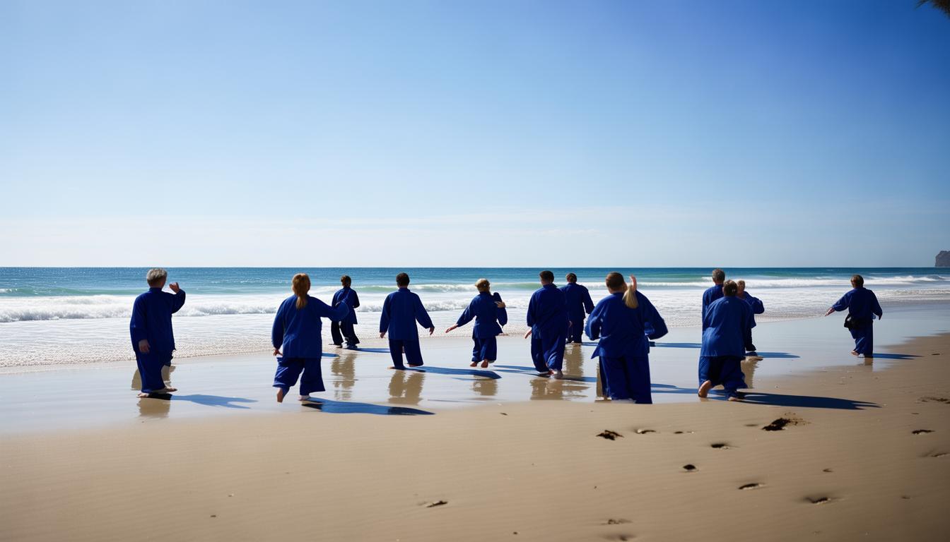 tai chi at the beach